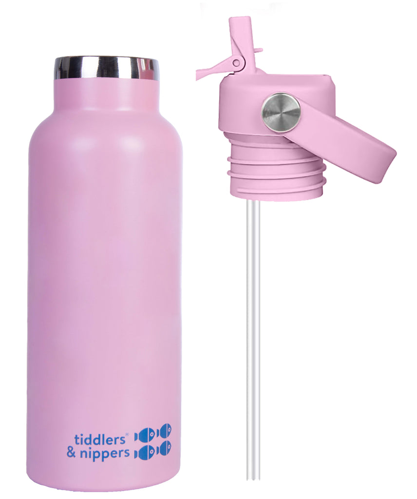 Stainless steel kids water bottle with no plastic straw… - Stay-at